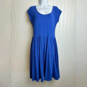 Garnet Hill royal blue short sleeve knit dress size 06 J35